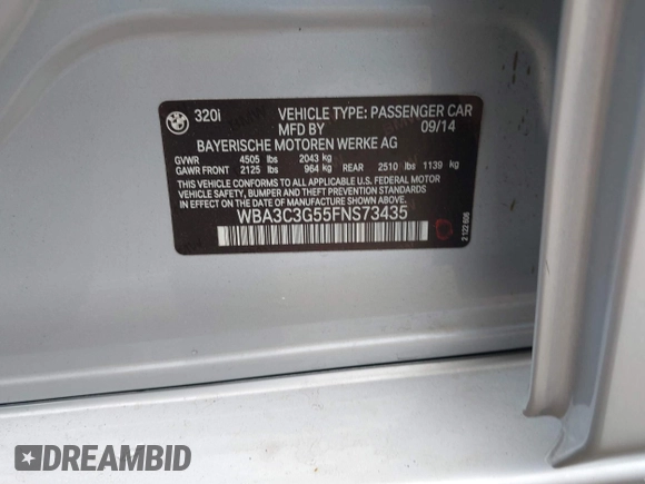 2015 BMW 3 Series 320i xDrive с VIN WBA3C3G55FNS73435, выставлен на аукционе IAAI как лот 42133912 с пробегом 111 663 миль миль и . История ставок и продаж доступна на DreamBid. Изображение 9.