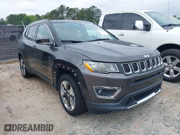 2021 Jeep Compass Limited with VIN 3C4NJCCB6MT523419, listed as a IAAI auction lot 42034333 with 22,080 mi miles. Bid and sale history available at carsss.com. Image 1.