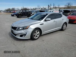 2014 Kia Optima LX with VIN 5XXGM4A74EG257643, listed as a Copart auction lot 50089235 with 0 mi miles and Salvage Title. Bid and sale history available at carsss.com. Image 1.