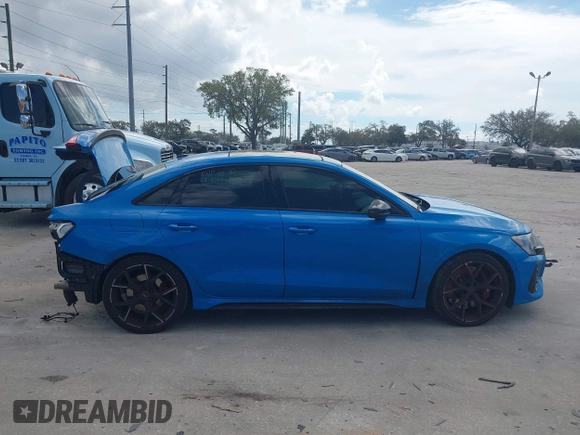 2022 Audi RS 3 with VIN WUAG4DGY2NA907150, listed as a IAAI auction lot 41693580 with 39,024 mi miles. Bid and sale history available at carsss.com. Image 14.