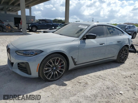 2023 BMW i4 M50 with VIN WBY33AW04PFP53795, listed as a Copart auction lot 42402505 with 20,210 mi miles and Salvage Title. Bid and sale history available at carsss.com. Image 1.
