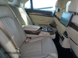 2018 Genesis G90 5.0L Ultimate with VIN KMHG54JH9JU037162, listed as a Copart auction lot 46157295 with 81,409 mi miles and Salvage Title. Bid and sale history available at carsss.com. Image 10.