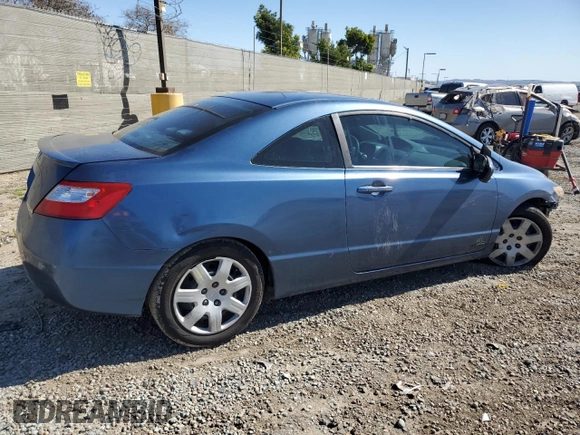 2008 Honda Civic Cpe LX with VIN 2HGFG12618H504787, listed as a Copart auction lot 49888925 with 180,617 mi miles and Salvage Title. Bid and sale history available at carsss.com. Image 3.