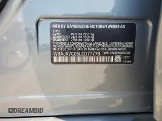 2020 BMW 5 Series 530i xDrive with VIN WBAJR7C05LCD77778, listed as a Copart auction lot 65719695 with 22,137 mi miles and Salvage title. Bid and sale history available at DreamBid. Image 13.