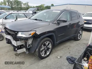 2018 Jeep Compass Limited with VIN 3C4NJDCB1JT222462, listed as a Copart auction lot 57334595 with 86,306 mi miles and Salvage title. Bid and sale history available at DreamBid. Image 1.