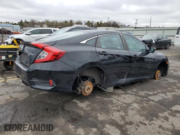 2019 Honda Civic Sport with VIN 2HGFC2F80KH567335, listed as a Copart auction lot 52852995 with 58,253 mi miles and Salvage Title. Bid and sale history available at DreamBid. Image 3.