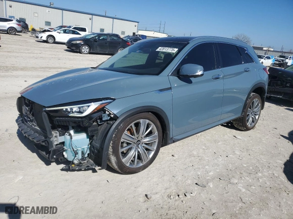 2023 Infiniti QX50 SENSORY with VIN 3PCAJ5EB5PF109056, listed as a Copart auction lot 42813775 with 13,665 mi miles and Salvage Title. Bid and sale history available at carsss.com. Image 1.