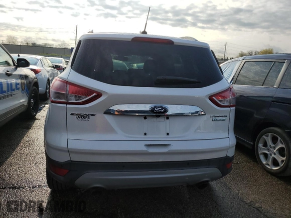 2015 Ford Escape Titanium with VIN 1FMCU0J99FUA16290, listed as a Copart auction lot 52496855 with 107,674 mi miles and Salvage Title. Bid and sale history available at DreamBid. Image 6.