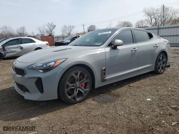 2020 Kia Stinger GT2 with VIN KNAE55LC4L6072117, listed as a Copart auction lot 49027215 with 64,397 mi miles and Salvage Title. Bid and sale history available at carsss.com. Image 1.