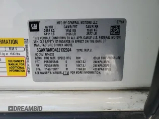 2014 Buick Enclave Convenience with VIN 5GAKRAKD4EJ132394, listed as a Copart auction lot 87743595 with 142,589 mi miles and Salvage Title. Bid and sale history available at carsss.com. Image 14.