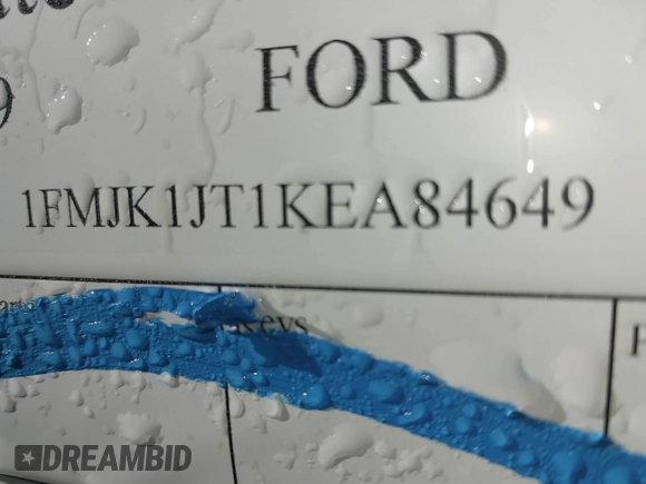 2019 Ford Expedition Max XLT z VIN 1FMJK1JT1KEA84649, wystawiony jako IAAI lot #41285144 z przebiegiem Nie podano mil oraz . Historia ofert i sprzedaży dostępna na DreamBid. Obrazek 9.