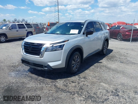 2023 Nissan Pathfinder S with VIN 5N1DR3AA0PC265134, listed as a IAAI auction lot 42006646 with 46,943 mi miles and . Bid and sale history available at DreamBid. Image 2.