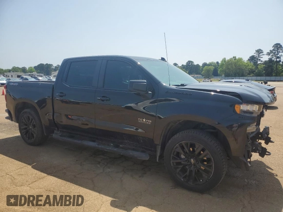 2021 Chevrolet Silverado 1500 RST with VIN 1GCUYEELXMZ422059, listed as a Copart auction lot 49437435 with 27,466 mi miles and Salvage Title. Bid and sale history available at carsss.com. Image 4.
