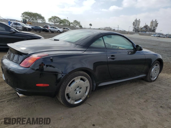 2002 Lexus SC 430 with VIN JTHFN48YX20007150, listed as a Copart auction lot 57253434 with 130,029 mi miles and Salvage Title. Bid and sale history available at DreamBid. Image 3.