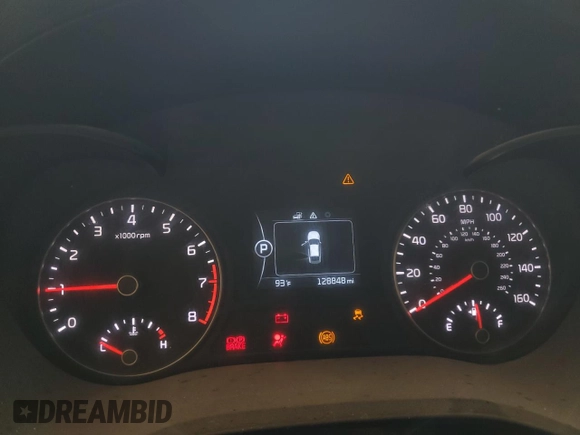 2016 Kia Optima LX with VIN 5XXGT4L35GG035838, listed as a Copart auction lot 59261495 with 128,848 mi miles and Salvage title. Bid and sale history available at DreamBid. Image 9.