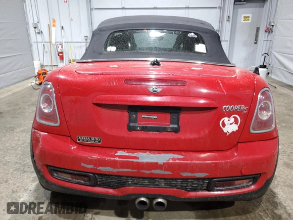 2012 MINI Roadster S with VIN WMWSY3C58CT144227, listed as a Copart auction lot 47918135 with 133,430 mi miles and Salvage Title. Bid and sale history available at DreamBid. Image 6.