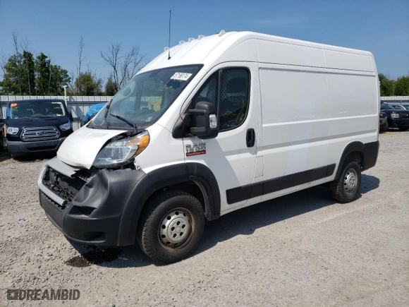 2019 Ram ProMaster Cargo Van with VIN 3C6TRVBG6KE557023, listed as a Copart auction lot 57196174 with 192,735 mi miles and Salvage Title. Bid and sale history available at carsss.com. Image 1.