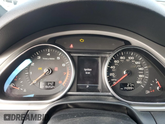 2012 Audi Q7 3.0T S line with VIN WA1DGAFE2CD003804, listed as a Copart auction lot 85985334 with 143,994 mi miles and Salvage Title. Bid and sale history available at carsss.com. Image 9.
