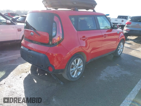 2015 Kia Soul + with VIN KNDJP3A57F7765296, listed as a IAAI auction lot 41108547 with 72,771 mi miles. Bid and sale history available at carsss.com. Image 4.