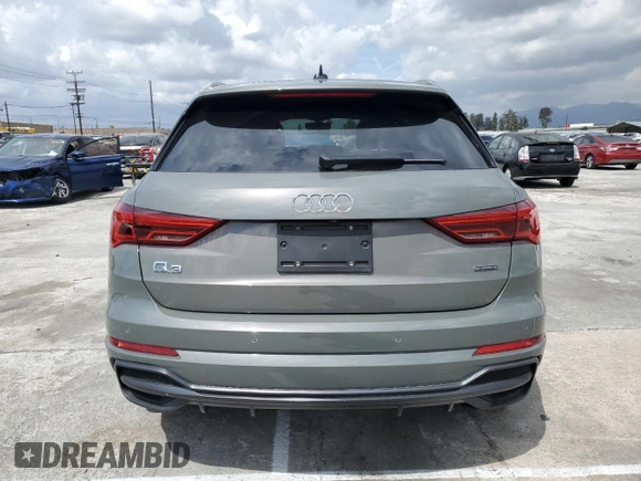2020 Audi Q3 S line Premium with VIN WA1DECF32L1047366, listed as a Copart auction lot 48927274 with 0 mi miles and Salvage Title. Bid and sale history available at carsss.com. Image 6.