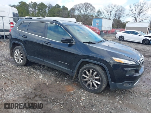 2014 Jeep Cherokee Limited with VIN 1C4PJLDB2EW173791, listed as a IAAI auction lot 41505223 with 167,848 mi miles. Bid and sale history available at carsss.com. Image 1.