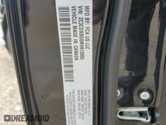2021 Dodge Charger SXT with VIN 2C3CDXBG6MH613055, listed as a Copart auction lot 52149655 with 86,396 mi miles and Salvage Title. Bid and sale history available at carsss.com. Image 13.