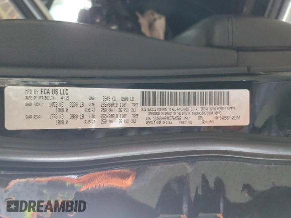2019 Dodge Durango SXT Plus с VIN 1C4RDHAG4KC764568, выставлен на аукционе Copart как лот 51389155 с пробегом 112 043 миль миль и Списание • Salvage title. История ставок и продаж доступна на DreamBid. Изображение 15.