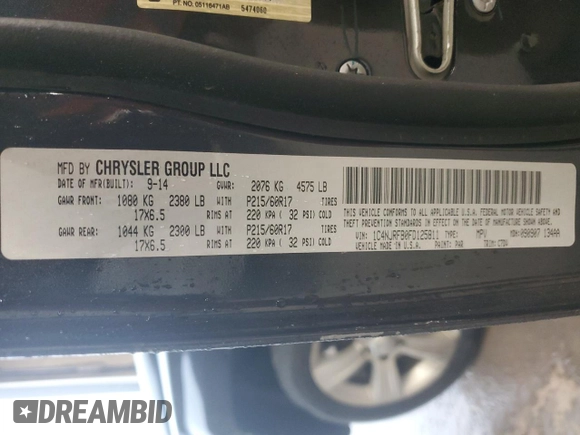 2015 Jeep Patriot Latitude with VIN 1C4NJRFB0FD125811, listed as a Copart auction lot 56658815 with 169,500 mi miles and Clean title. Bid and sale history available at DreamBid. Image 13.