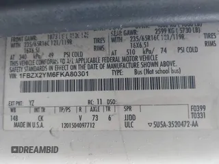 2015 Ford Transit XL with VIN 1FBZX2YM6FKA80301, listed as a IAAI auction lot 41549441 with 310,164 mi miles and . Bid and sale history available at DreamBid. Image 9.