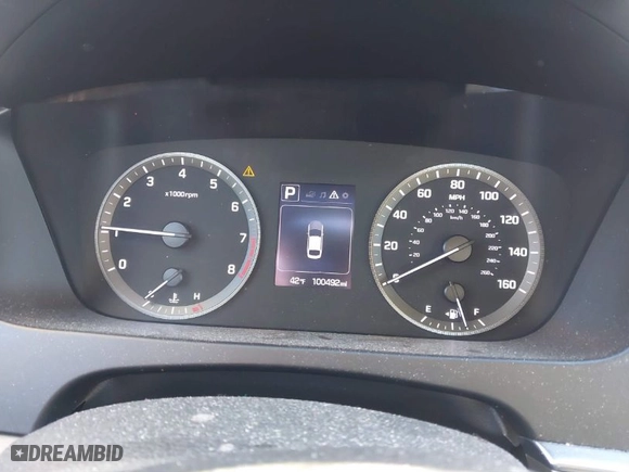 2015 Hyundai Sonata 2.4L Sport with VIN 5NPE34AF6FH174223, listed as a IAAI auction lot 41748484 with 100,492 mi miles. Bid and sale history available at carsss.com. Image 7.