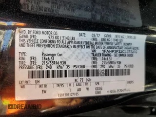 2012 Ford Focus SE with VIN 1FAHP3F22CL372232, listed as a Copart auction lot 59637645 with 134,337 mi miles and Salvage title. Bid and sale history available at DreamBid. Image 12.
