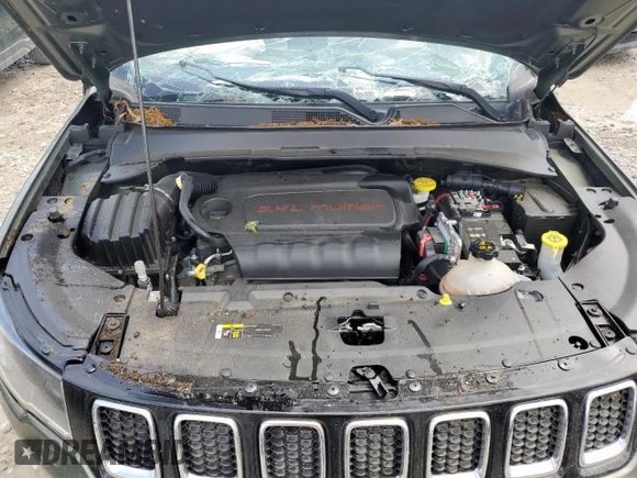 2021 Jeep Compass Sport with VIN 3C4NJDAB7MT598591, listed as a Copart auction lot 56057145 with 77,215 mi miles and Salvage title. Bid and sale history available at DreamBid. Image 12.