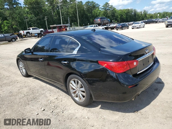 2014 Infiniti Q50 Premium with VIN JN1BV7APXEM670219, listed as a Copart auction lot 62340745 with 155,131 mi miles and Salvage title. Bid and sale history available at DreamBid. Image 2.