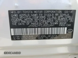 2018 Lexus LS with VIN JTHC5LFF0J5002491, listed as a Copart auction lot 72115644 with 36,641 mi miles and Salvage Title. Bid and sale history available at carsss.com. Image 13.