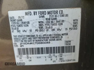 2013 Ford Edge Limited with VIN 2FMDK4KC7DBB04365, listed as a Copart auction lot 51775775 with 94,813 mi miles and Salvage Title. Bid and sale history available at carsss.com. Image 14.
