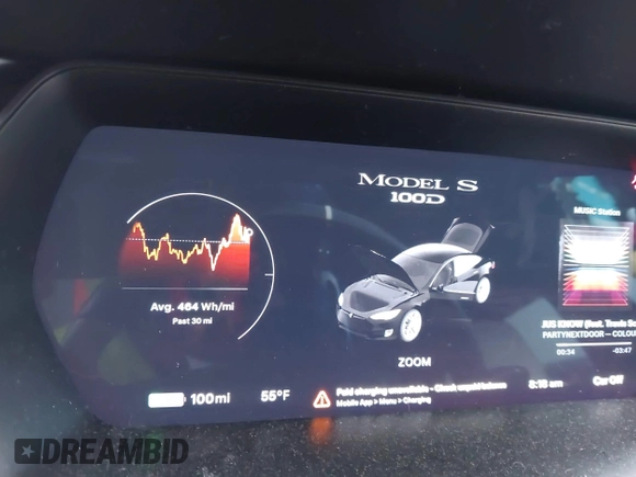 2018 Tesla Model S 75D with VIN 5YJSA1E24JF259874, listed as a IAAI auction lot 41921382 with 82,182 mi miles and . Bid and sale history available at DreamBid. Image 17.