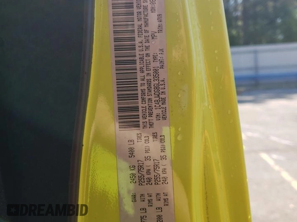 2016 Jeep Wrangler Unlimited Sport with VIN 1C4BJWDG8GL335001, listed as a Copart auction lot 53081785 with 91,533 mi miles and Salvage Title. Bid and sale history available at DreamBid. Image 13.