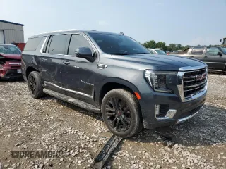 2021 GMC Yukon XL SLT with VIN 1GKS2GKD9MR437285, listed as a Copart auction lot 63038474 with 49,603 mi miles and Salvage Title. Bid and sale history available at carsss.com. Image 4.
