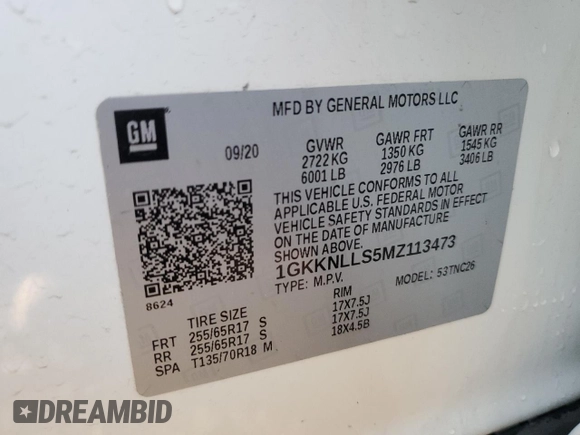 2021 GMC Acadia AT4 with VIN 1GKKNLLS5MZ113473, listed as a Copart auction lot 89389255 with 46,077 mi miles and Salvage Title. Bid and sale history available at carsss.com. Image 15.