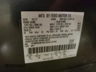 2018 Ford Explorer Limited with VIN 1FM5K8F85JGA12726, listed as a Copart auction lot 59895925 with 199,422 mi miles and Salvage title. Bid and sale history available at DreamBid. Image 13.