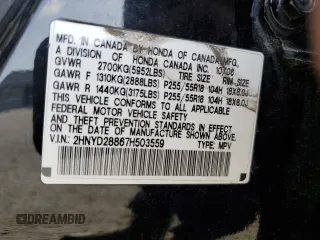 2007 Acura MDX Sport with VIN 2HNYD28867H503559, listed as a Copart auction lot 55153715 with 182,947 mi miles and Salvage Title. Bid and sale history available at carsss.com. Image 13.