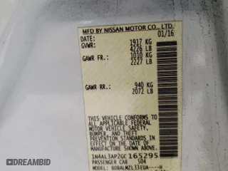 2016 Nissan Altima 2.5 SL with VIN 1N4AL3AP2GC165295, listed as a Copart auction lot 52247795 with 145,935 mi miles and Salvage Title. Bid and sale history available at carsss.com. Image 13.