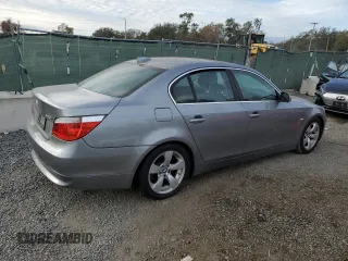 2007 BMW 5 Series 525i with VIN WBANE53527CW66780, listed as a Copart auction lot 88875305 with Not Provided miles and Salvage Title. Bid and sale history available at carsss.com. Image 3.
