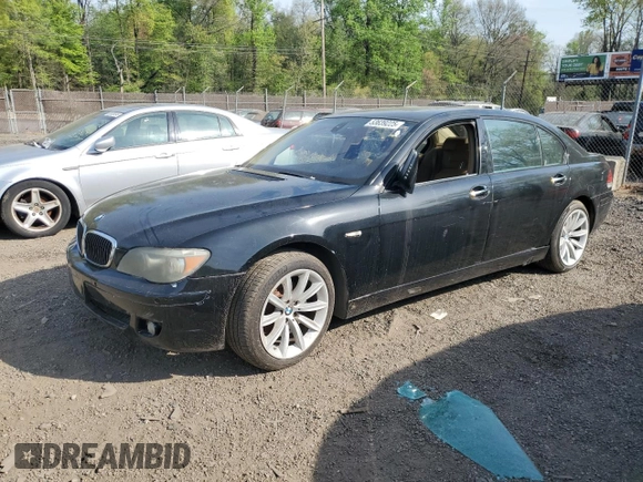 2008 BMW 7 Series 750Li with VIN WBAHN83588DT83469, listed as a Copart auction lot 53639225 with Not Provided miles and Salvage Title. Bid and sale history available at DreamBid. Image 1.