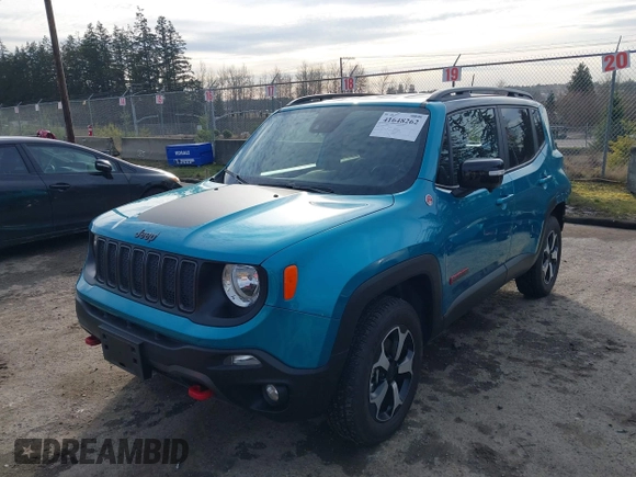 2022 Jeep Renegade Trailhawk with VIN ZACNJDC16NPN46704, listed as a IAAI auction lot 41648262 with 21,358 mi miles and . Bid and sale history available at DreamBid. Image 2.