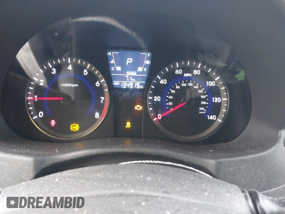 2014 Hyundai Accent SE with VIN KMHCU5AE8EU145629, listed as a IAAI auction lot 41497848 with 134,919 mi miles. Bid and sale history available at carsss.com. Image 7.