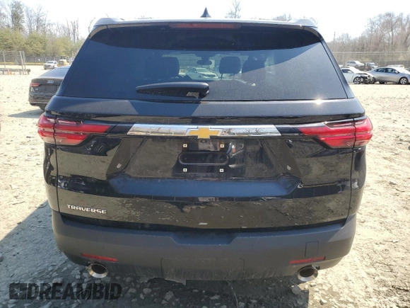 2023 Chevrolet Traverse LS with VIN 1GNERFKW9PJ279511, listed as a Copart auction lot 49934445 with 11,708 mi miles and Salvage title. Bid and sale history available at DreamBid. Image 6.