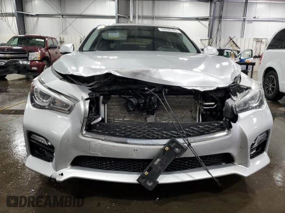 2015 Infiniti Q50 Premium with VIN JN1BV7AR7FM396562, listed as a Copart auction lot 52698765 with 103,824 mi miles and Salvage Title. Bid and sale history available at carsss.com. Image 5.