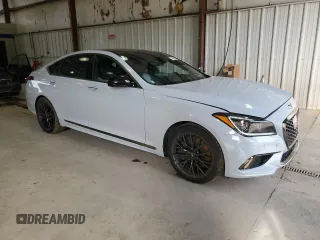 2018 Genesis G80 3.3T Sport with VIN KMHGN4JB1JU260498, listed as a Copart auction lot 73844514 with 103,872 mi miles and Salvage Title. Bid and sale history available at carsss.com. Image 4.