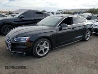 2019 Audi A5 Sportback Premium Plus with VIN WAUENCF57KA017495, listed as a Copart auction lot 77611653 with 38,822 mi miles. Bid and sale history available at carsss.com. Image 1.